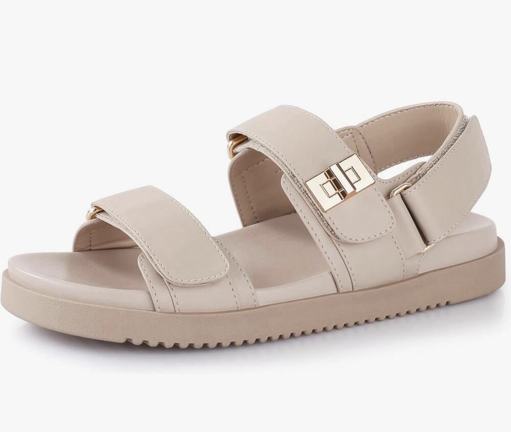 Ankis Women’s Flat Comfort Sandals Nude Size 9
